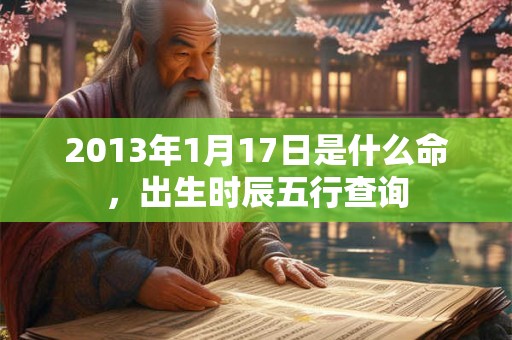 2013年1月17日是什么命，出生时辰五行查询