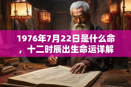 1976年7月22日是什么命，十二时辰出生命运详解