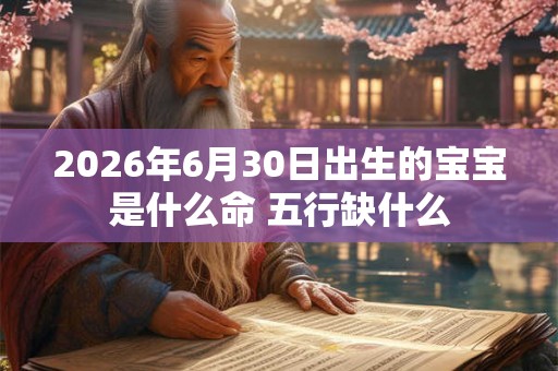 2026年6月30日出生的宝宝是什么命 五行缺什么