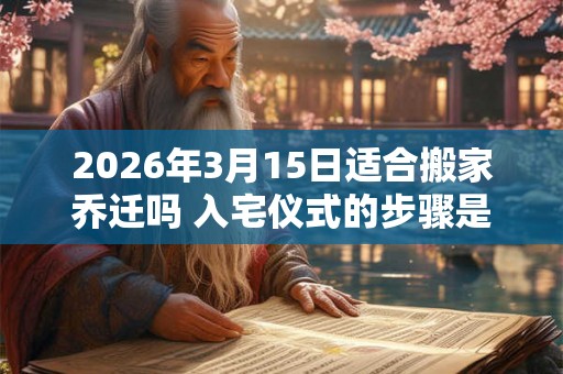 2026年3月15日适合搬家乔迁吗 入宅仪式的步骤是什么