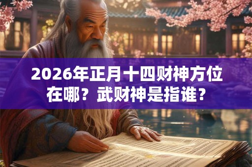 2026年正月十四财神方位在哪？武财神是指谁？