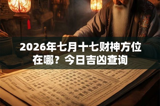 2026年七月十七财神方位在哪？今日吉凶查询