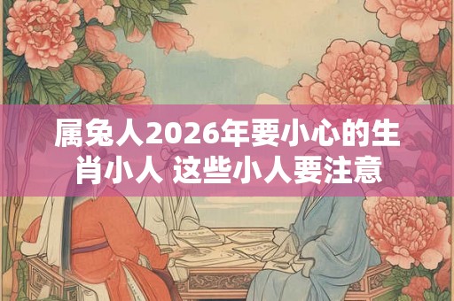 属兔人2026年要小心的生肖小人 这些小人要注意 属兔人2026年要小心的生肖小人 这些小人要注意