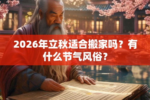 2026年立秋适合搬家吗？有什么节气风俗？