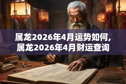 属龙2026年4月运势如何,属龙2026年4月财运查询