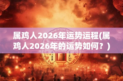 属鸡人2026年运势运程(属鸡人2026年的运势如何？)