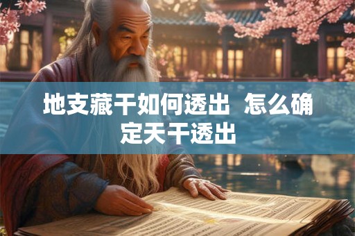 地支藏干如何透出  怎么确定天干透出