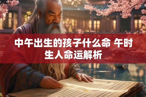中午出生的孩子什么命 午时生人命运解析