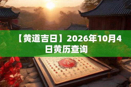 【黄道吉日】2026年10月4日黄历查询