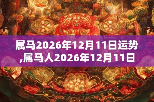 属马2026年12月11日运势,属马人2026年12月11日财运,生肖马2026年12月11日运势