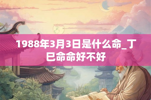 1988年3月3日是什么命_丁巳命命好不好