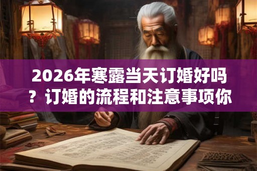2026年寒露当天订婚好吗？订婚的流程和注意事项你知道吗？