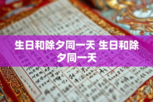 生日和除夕同一天 生日和除夕同一天