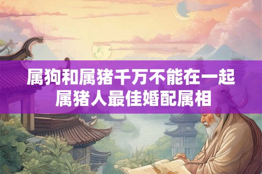 属狗和属猪千万不能在一起 属猪人最佳婚配属相