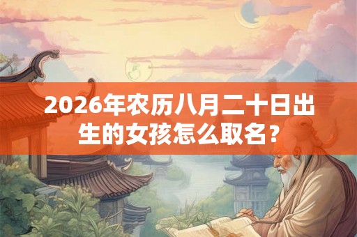 2026年农历八月二十日出生的女孩怎么取名？