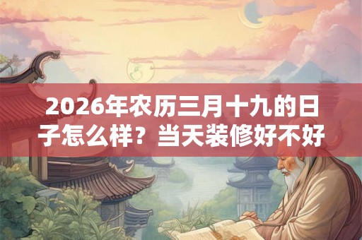2026年农历三月十九的日子怎么样?当天装修好不好? 2026年农历三月十九的日子怎么样?当天装修好不好?