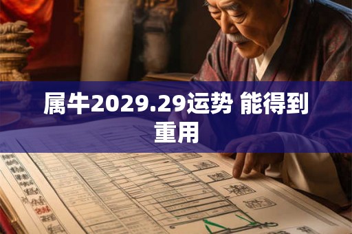 属牛2029.29运势 能得到重用