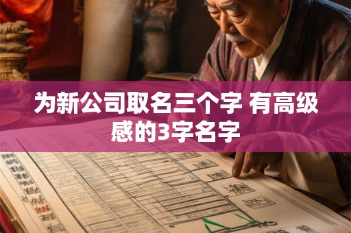 为新公司取名三个字 有高级感的3字名字