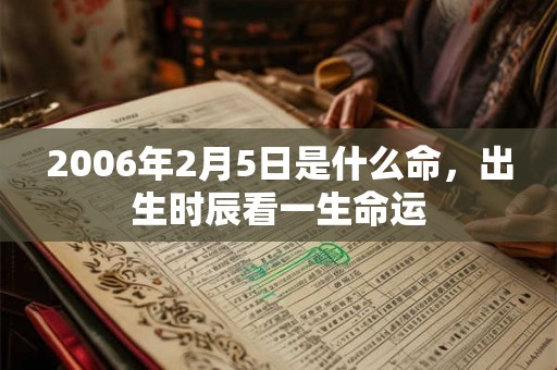 2006年2月5日是什么命，出生时辰看一生命运