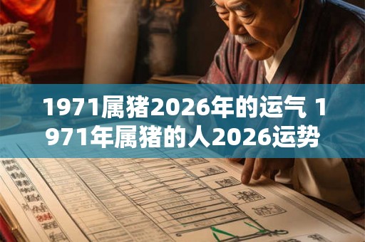 1971属猪2026年的运气 1971年属猪的人2026运势如何