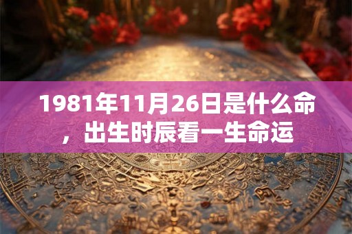 1981年11月26日是什么命，出生时辰看一生命运
