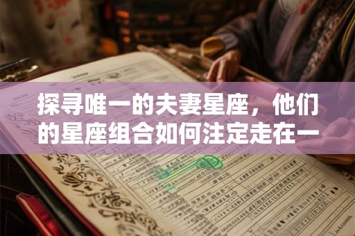 探寻唯一的夫妻星座，他们的星座组合如何注定走在一起？
