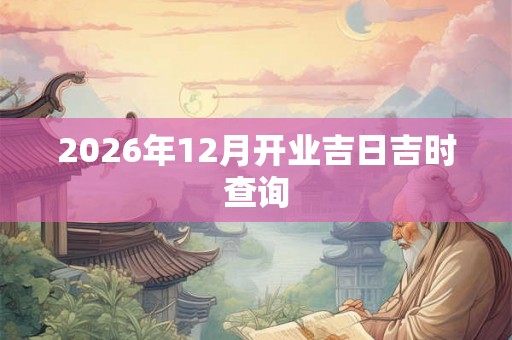 2026年12月开业吉日吉时查询