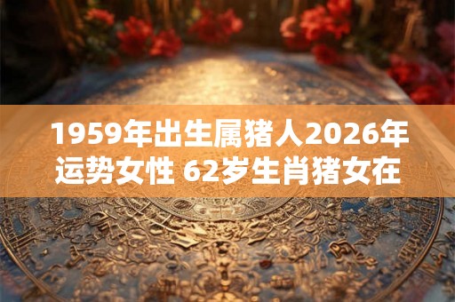 1959年出生属猪人2026年运势女性 62岁生肖猪女在2026年运气如何