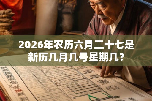 2026年农历六月二十七是新历几月几号星期几？