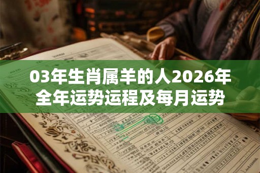 03年生肖属羊的人2026年全年运势运程及每月运势