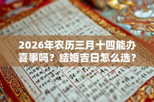 2026年农历三月十四能办喜事吗?结婚吉日怎么选? 2026年农历三月十四能办喜事吗?结婚吉日怎么选?
