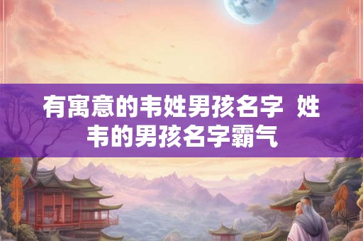 有寓意的韦姓男孩名字  姓韦的男孩名字霸气
