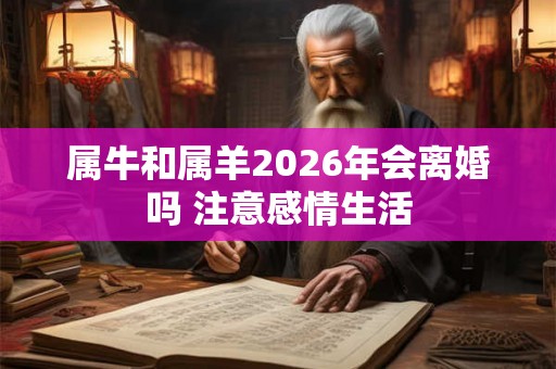 属牛和属羊2026年会离婚吗 注意感情生活