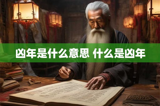 凶年是什么意思 什么是凶年