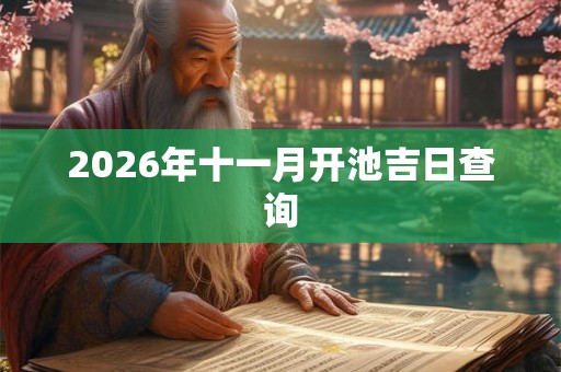 2026年十一月开池吉日查询