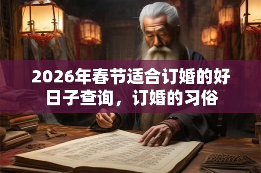 2026年春节适合订婚的好日子查询，订婚的习俗