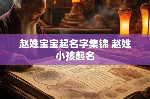 赵姓宝宝起名字集锦 赵姓小孩起名