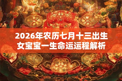 2026年农历七月十三出生女宝宝一生命运运程解析 2026年农历七月十三出生女宝宝一生命运运程解析