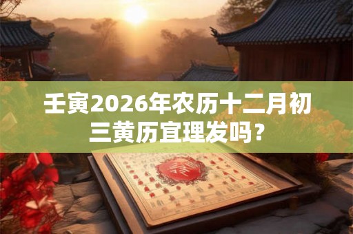 壬寅2026年农历十二月初三黄历宜理发吗？