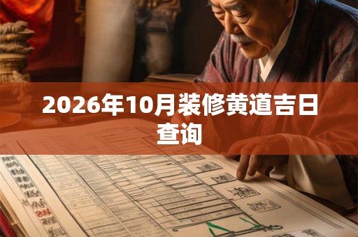 2026年10月装修黄道吉日查询 2026年10月装修黄道吉日查询