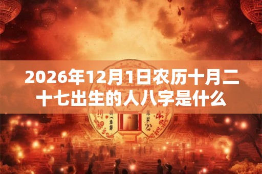 2026年12月1日农历十月二十七出生的人八字是什么