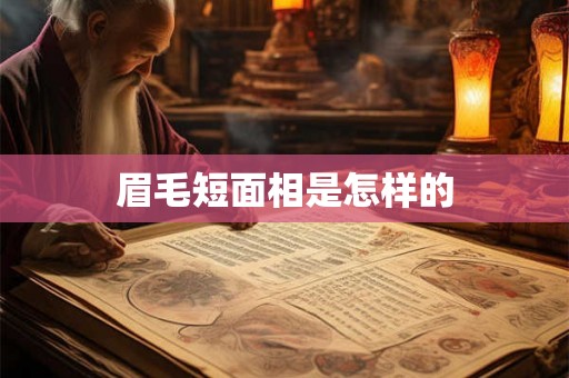 眉毛短面相是怎样的