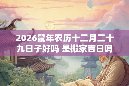 2026鼠年农历十二月二十九日子好吗 是搬家吉日吗