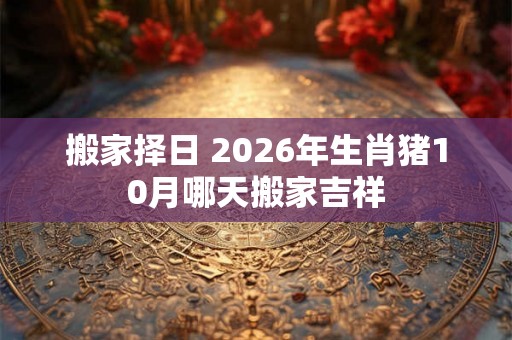 搬家择日 2026年生肖猪10月哪天搬家吉祥