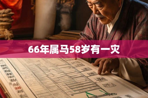 66年属马58岁有一灾