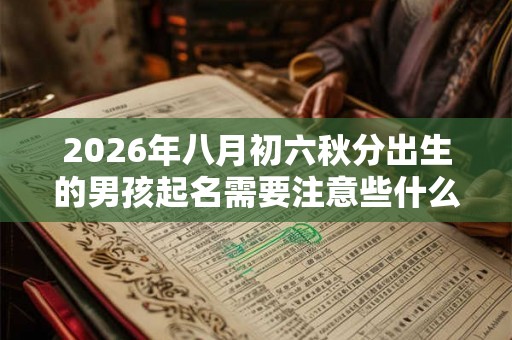 2026年八月初六秋分出生的男孩起名需要注意些什么？