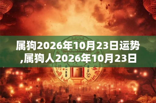 属狗2026年10月23日运势,属狗人2026年10月23日财运,生肖狗2026年10月23日运势