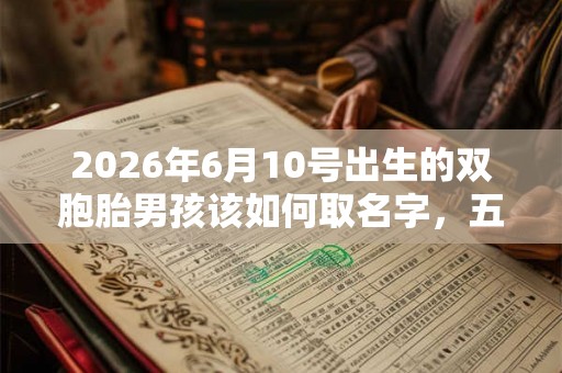 2026年6月10号出生的双胞胎男孩该如何取名字，五行属什么