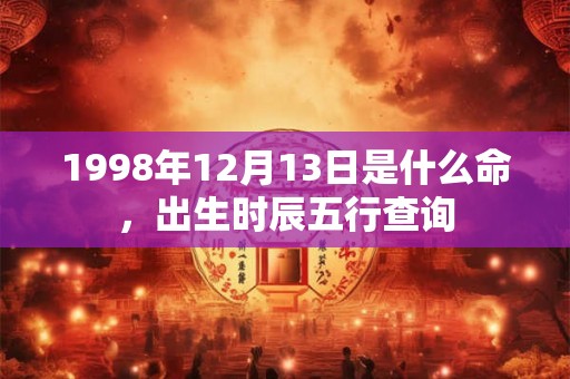 1998年12月13日是什么命，出生时辰五行查询