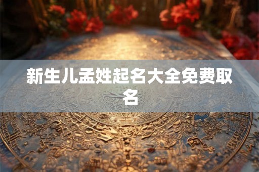 新生儿孟姓起名大全免费取名